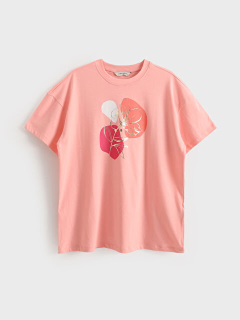 LCWAIKIKI Classic Crew Neck Printed Oversize Women's T-Shirt - S5IJ68Z8-FNA