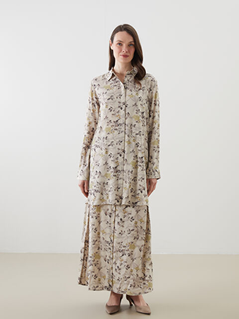 LCW Grace Beli Lastikli Çiçekli A Kesim Kadın Etek - S5IJ73Z8-F9C