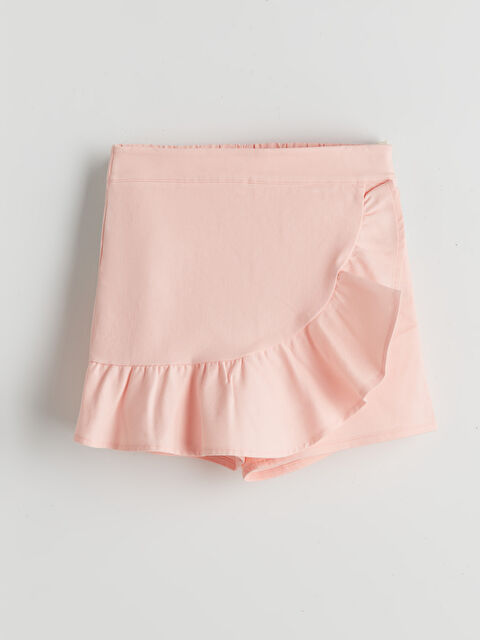 LCW ECO Beli Lastikli Fırfırlı Kız Çocuk Şort Etek - S5IK22Z4-VVL