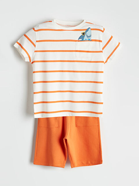 LCW Kids Baskılı Erkek Çocuk Tişört ve Şort 2'li - S5IK23Z1-LRA