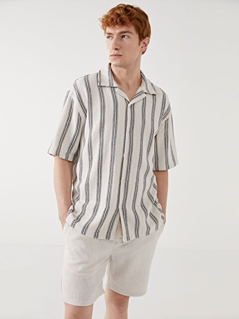 XSIDE Regular Fit Kısa Kollu Çizgili Erkek Gömlek - S5IK27Z8-LJX