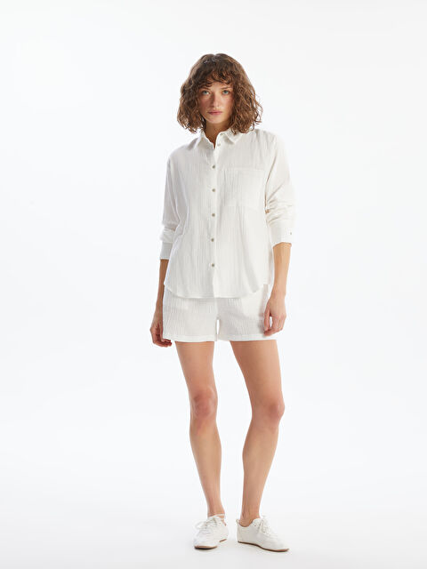 LCW Vision Beli Lastikli Dokulu Kadın Şort - S5IK63Z8-R9J