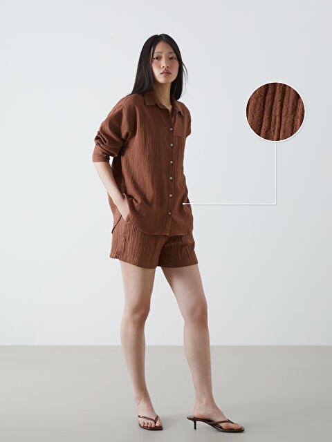 LCW Vision Beli Lastikli Dokulu Kadın Şort - S5IK63Z8-YZD