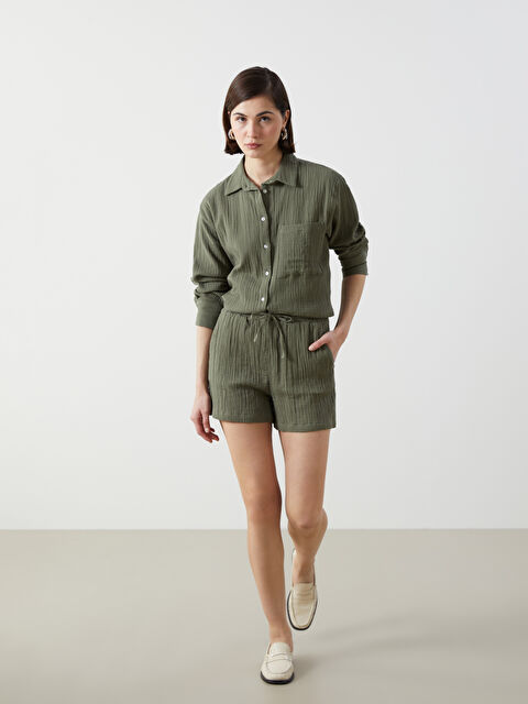 LCW Vision Beli Lastikli Dokulu Kadın Şort - S5IK63Z8-Z3V