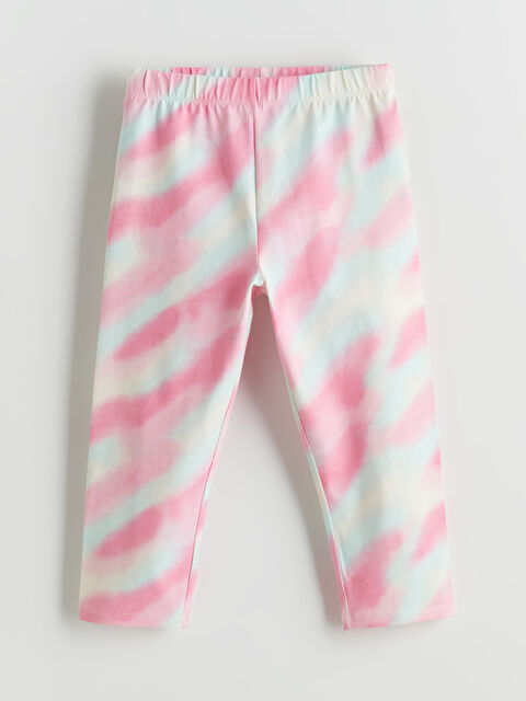 LCW Kids Elasticated Waist Tie-dye Patterned Girls' 3/4 Length Leggings - S5IK68Z4-F9C