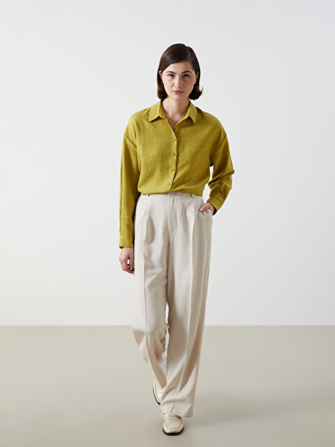 LCW Vision Beli Lastikli Keten Karışımlı Kadın Pantolon - S5IK72Z8-CWP