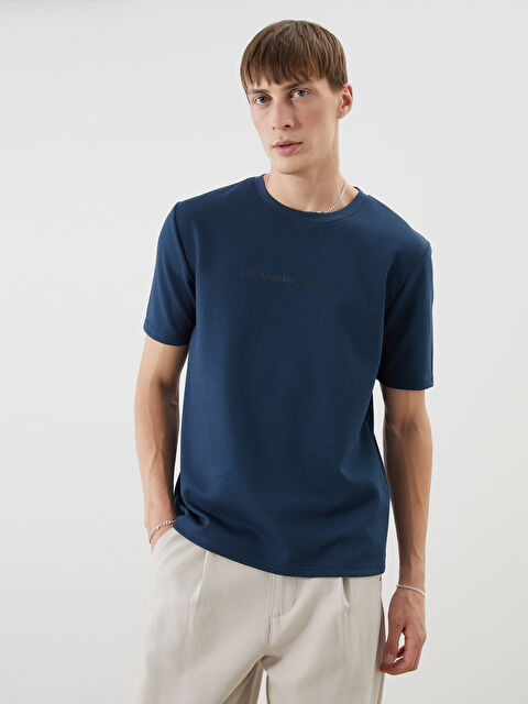 XSIDE Bisiklet Yaka Baskılı Penye Erkek Tişört - S5IM12Z8-ZTB