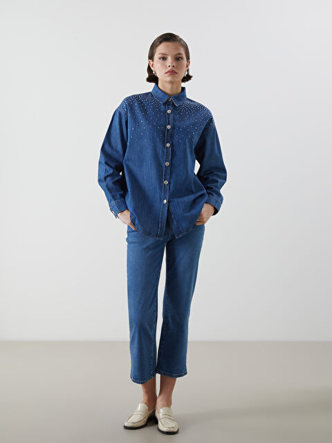 LCWAIKIKI Classic Mars Flare Kadın Jean Pantolon - S5IN11Z8-H45