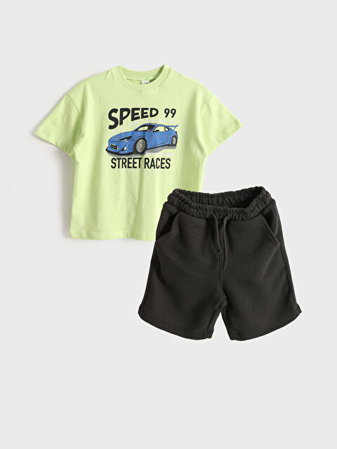 LCW baby Crew Neck Printed Boys' Set 2 Pack - S5IN81Z1-FYA