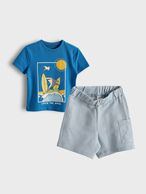 LCW Kids Printed Boys' T-Shirt and Shorts 2 Pack - S5IO26Z1-H8J