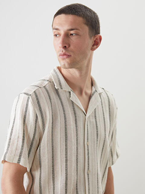 LCW Vision Regular Fit Kısa Kollu Çizgili Erkek Gömlek - S5IO62Z8-DYG