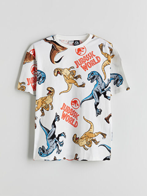LCW Kids Bisiklet Yaka Jurassic World Baskılı Erkek Çocuk Tişört - S5IP01Z4-LRA