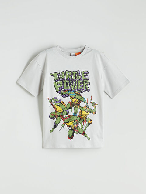 LCW Kids Bisiklet Yaka Ninja Kaplumbağalar Baskılı Erkek Çocuk Tişört - S5IP16Z4-G5K