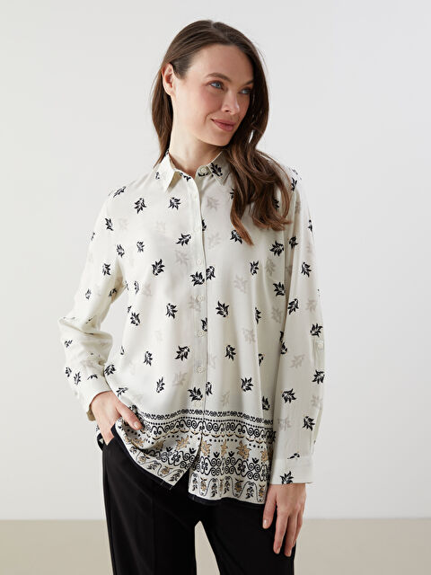 LCW Grace Regular Fit Patterned Women's Shirt - S5IP46Z8-LQB