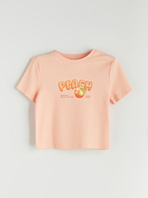 LCW Kids Bisiklet Yaka Kız Çocuk Crop Tişört - S5IP55Z4-VVW