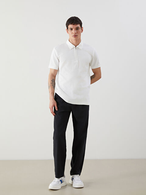 XSIDE Relaxed Fit Linen Look Men's Trousers - S5IP62Z8-RQL