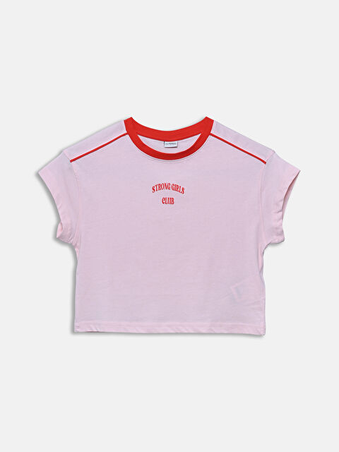LCW Kids Crew Neck Printed Girls' T-Shirt - S5IP65Z4-R9J