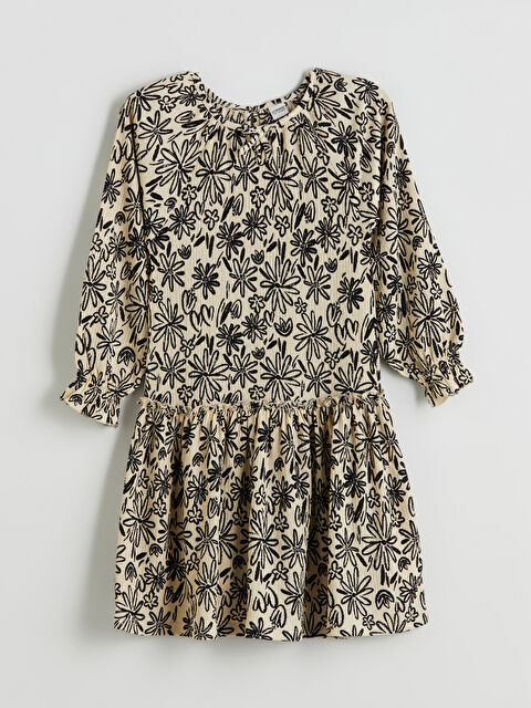 LCW Kids Bisiklet Yaka Çiçekli Kız Çocuk Elbise - S5IR01Z4-LRA