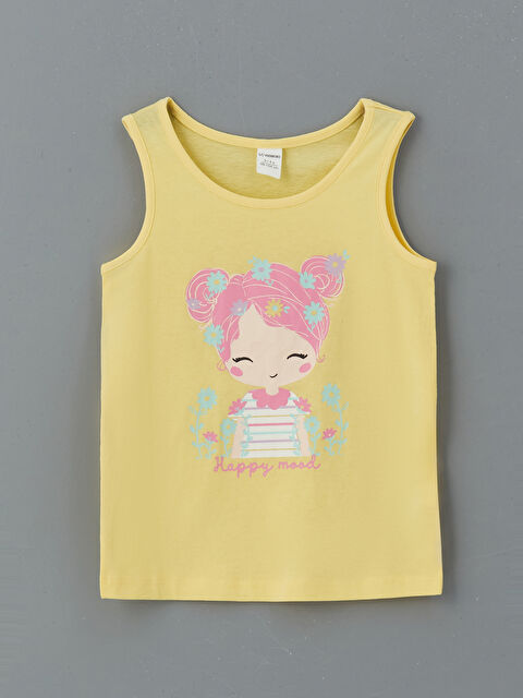 LCW Kids Bisiklet Yaka Baskılı Kız Çocuk Atlet - S5IR02Z1-FRN