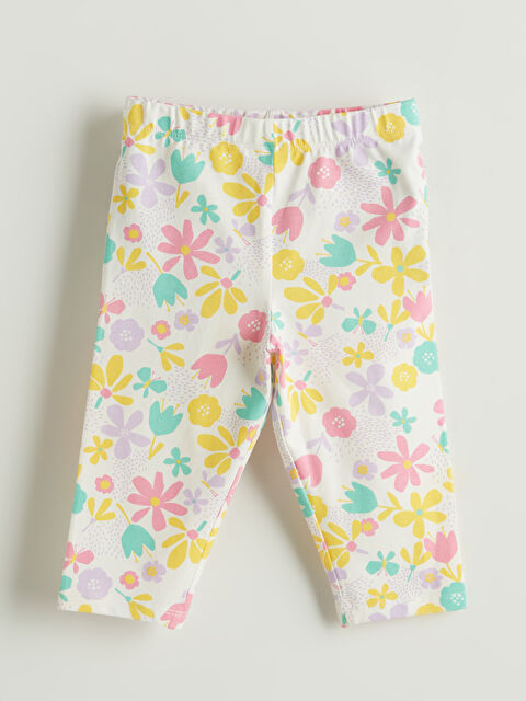 LCW Kids Çiçek Desenli Kız Çocuk Tayt - S5IR18Z1-LRA