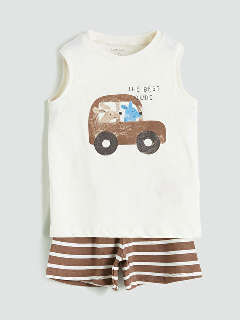 LCW baby Baskılı Erkek Bebek Atlet ve Şort 2'li - S5IS08Z1-FES