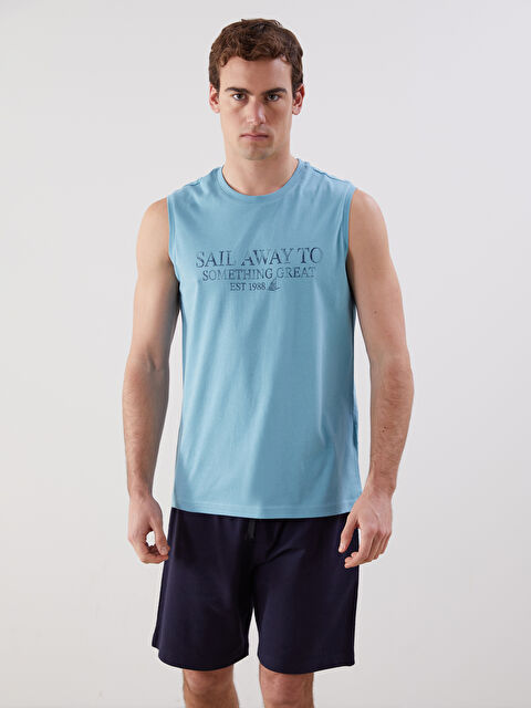 LCWAIKIKI Classic Bisiklet Yaka Baskılı Erkek Kolsuz Tişört - S5IS81Z8-P5P