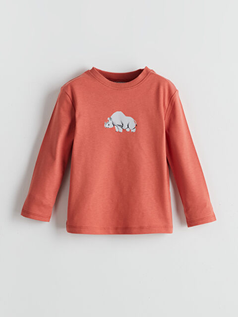 LCW Kids Bisiklet Yaka Baskılı Erkek Çocuk Tişört - S5IT51Z1-GRA