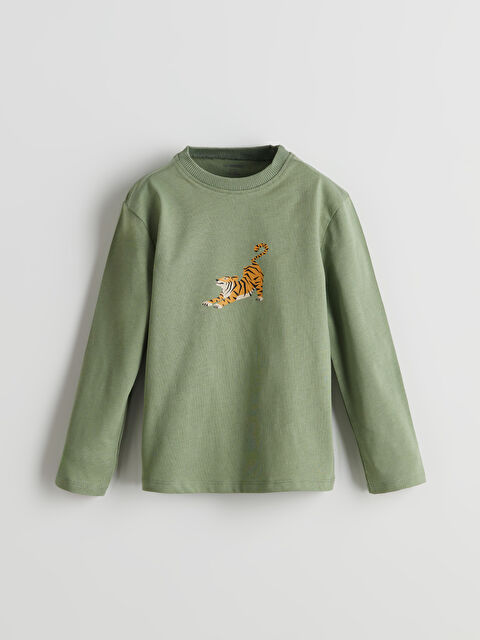 LCW Kids Bisiklet Yaka Baskılı Erkek Çocuk Tişört - S5IT51Z1-GX7