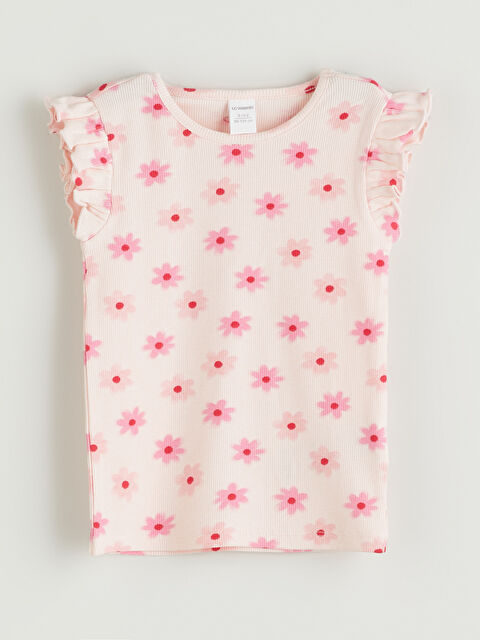 LCW Kids Bisiklet Yaka Çiçekli Kız Çocuk Bluz - S5IT84Z1-LT4