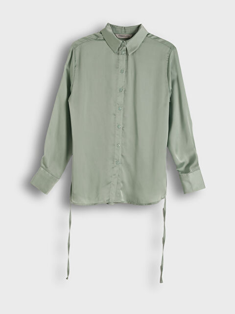 LCWAIKIKI Classic قميص نسائي بياقة قميص وكم طويل - S5IU07Z8-G4G