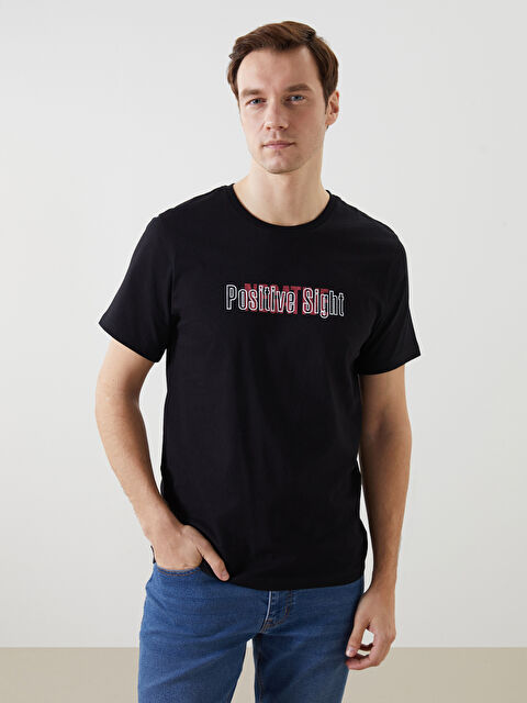 LCW ECO Bisiklet Yaka Kısa Kollu Baskılı Penye Erkek Tişört - S5IU14Z8-CVL