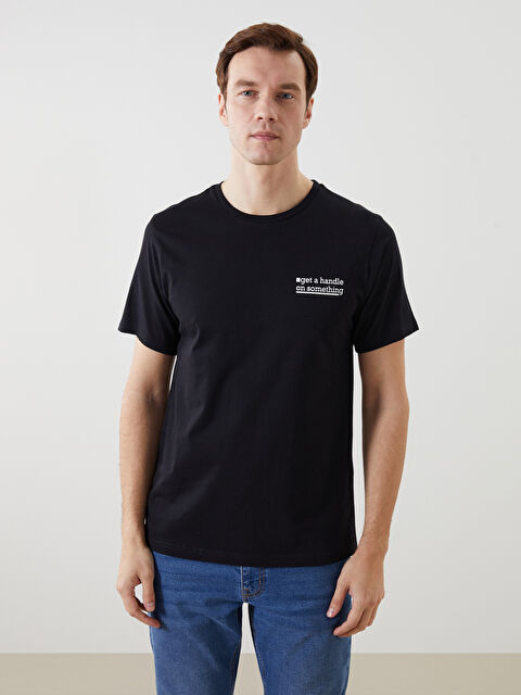 LCW ECO Bisiklet Yaka Kısa Kollu Baskılı Penye Erkek Tişört - S5IU15Z8-CVL