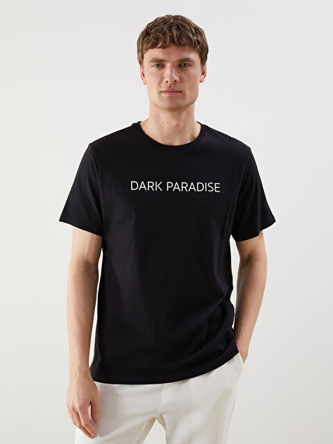 LCW ECO Bisiklet Yaka Kısa Kollu Baskılı Penye Erkek Tişört - S5IU19Z8-CVL