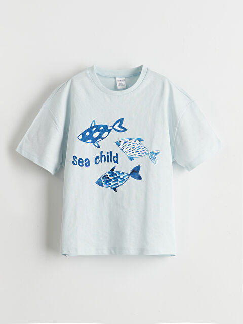 LCW ECO Bisiklet Yaka Baskılı Erkek Çocuk Tişört - S5IU74Z1-FZ7