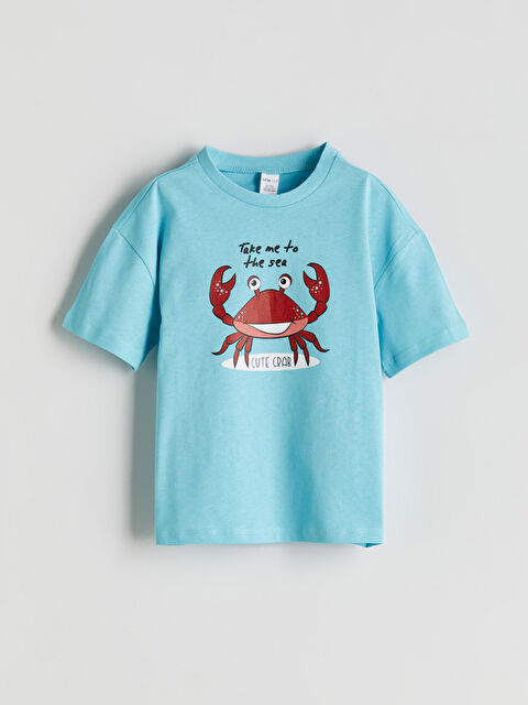 LCW ECO Bisiklet Yaka Baskılı Erkek Çocuk Tişört - S5IU75Z1-QXN