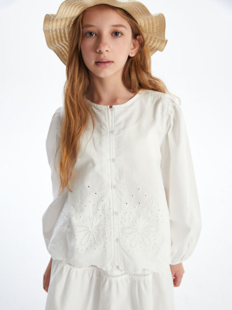 LCW Kids Bisiklet Yaka Fisto Detaylı Kız Çocuk Gömlek - S5IU93Z4-R9J