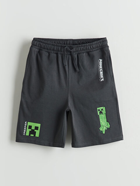 LCW Kids Beli Lastikli Minecraft Baskılı Erkek Çocuk Şort - S5IV35Z4-R34