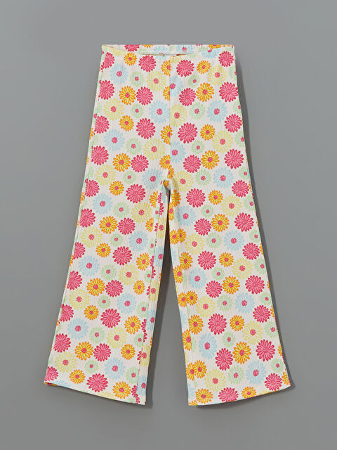 LCW ECO Elasticated Waist Floral Girls' Trousers - S5IV71Z4-LRA