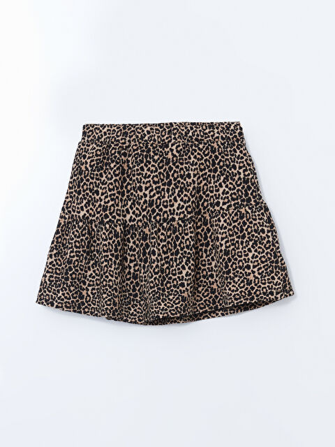 LCW ECO Beli Lastikli Leopar Desenli Kız Çocuk Etek - S5IV77Z4-LQY
