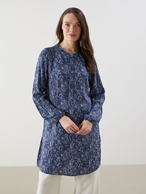 LCW Grace Dik Yaka Desenli Kadın Tunik - S5IY25Z8-LSJ