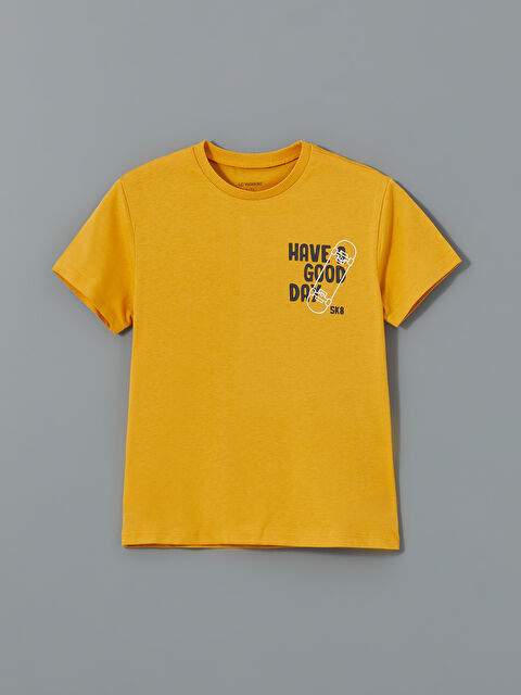 LCW Kids Bisiklet Yaka Baskılı Erkek Çocuk Tişört - S5IY42Z1-FGJ