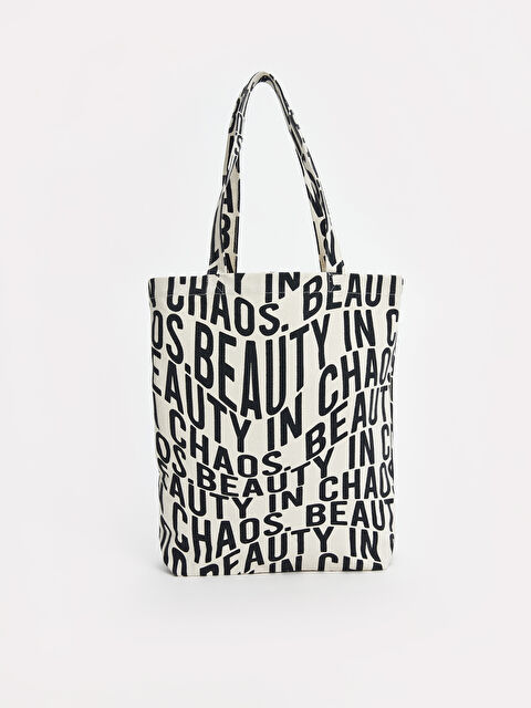 LCW ACCESSORIES Text Patterned Women's Canvas Bag - S5IY51Z4-LQB