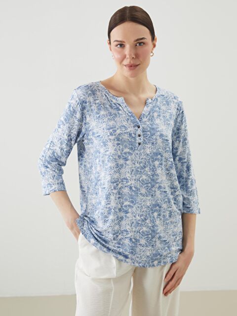 LCW Grace Kaçık Yaka Çiçekli Kadın Bluz - S5IY69Z8-LQQ