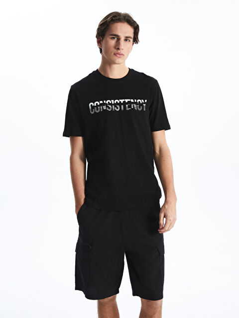 XSIDE Crew Neck Printed Jersey Men's T-Shirt - S5IY79Z8-CVL