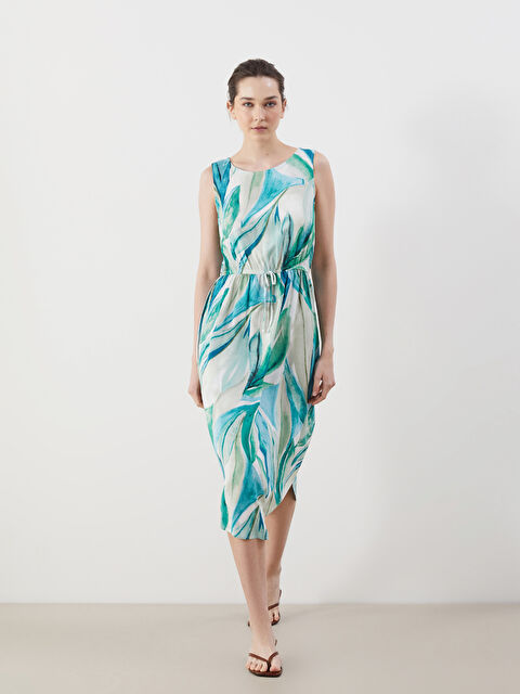 LCWAIKIKI Classic Floral Ruched Women's Dress - S5IY99Z8-LRR