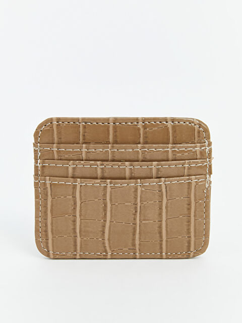 LCW ACCESSORIES Deri Görünümlü Kroko Desenli Kadın Kartlık - S5J075Z8-DFV