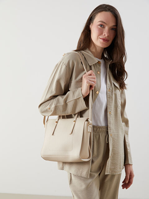 LCW ACCESSORIES Deri Görünümlü Kadın Omuz Çantası - S5J081Z8-CR8