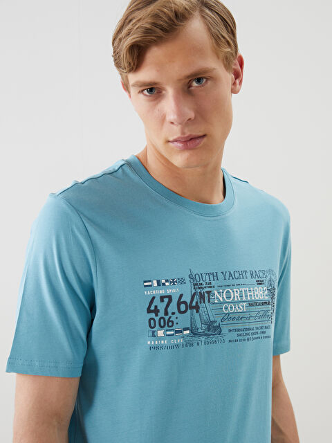 SOUTHBLUE Crew Neck Printed Jersey Men's T-Shirt - S5J097Z8-P5P