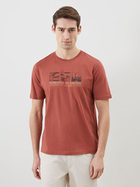 LCWAIKIKI Classic Bisiklet Yaka Baskılı Penye Erkek Tişört - S5J107Z8-Z5V