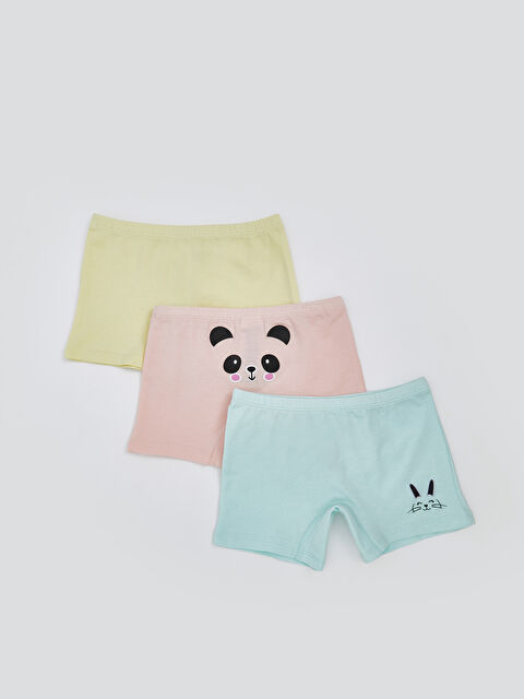 LCW Kids سراويل بوكسر جيرسي خصر مرن للبنات - عبوة من ٣ قطع - S5J141Z1-FUD